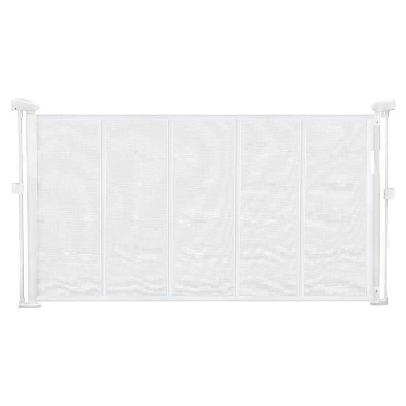 Retractable Baby Gate with Secure Mesh Design and One-Handed Operate Adjustable for Various Spaces