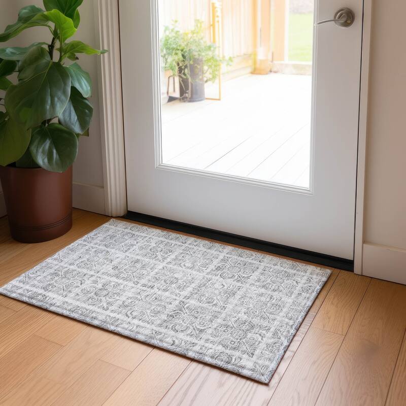 Machine Washable Indoor/ Outdoor Chantille Mosaic Rug