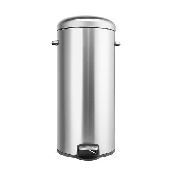 Innovaze 8 Gal./30 Liter Stainless Steel Round Shape Step-on Trash Can for  Kitchen - On Sale - Bed Bath & Beyond - 33014841