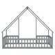 preview thumbnail 31 of 30, Twin Wood House-Shaped Floor Bed with Fence, Guardrails Platform Bed House Bed