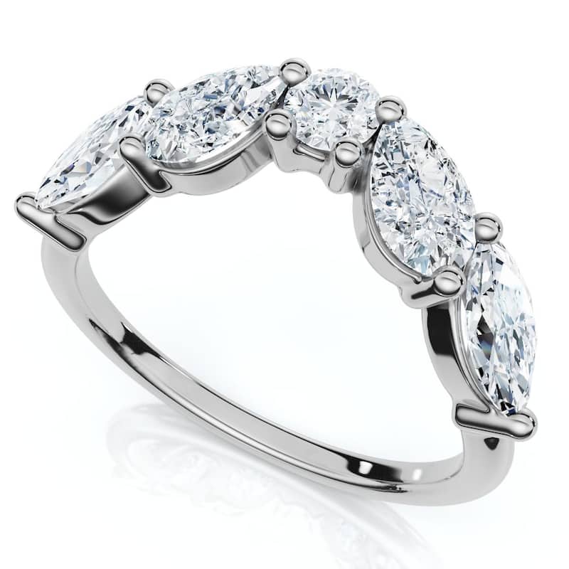 Bliss Diamond 1Ct Contoured Diamond Wedding Ring Guard Band Gold or Platinum Lab Grown