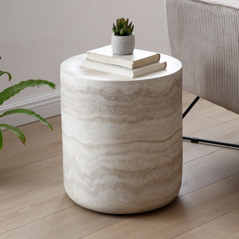 15.74 inch Faux MARS marble Pattern Coffee Tables for Living Room Round Tea table for Living Room,No Need Assembly