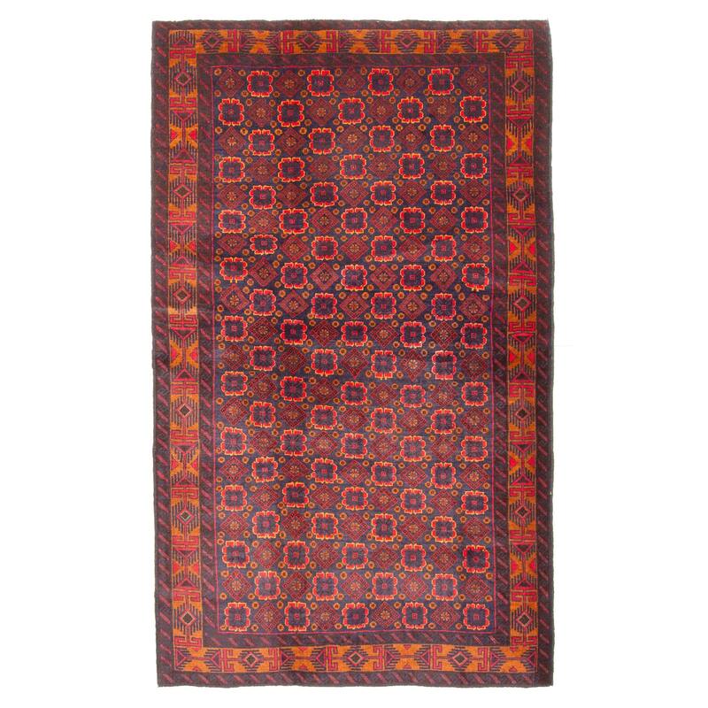 ECARPETGALLERY Hand-knotted Teimani Dark Navy Wool Rug - 4'1 x 6'11