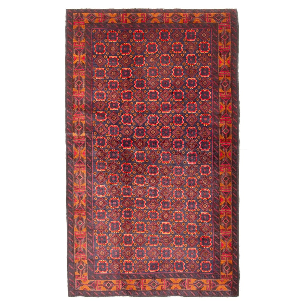 ECARPETGALLERY Hand-knotted Teimani Dark Navy Wool Rug - 4'1 x 6'11