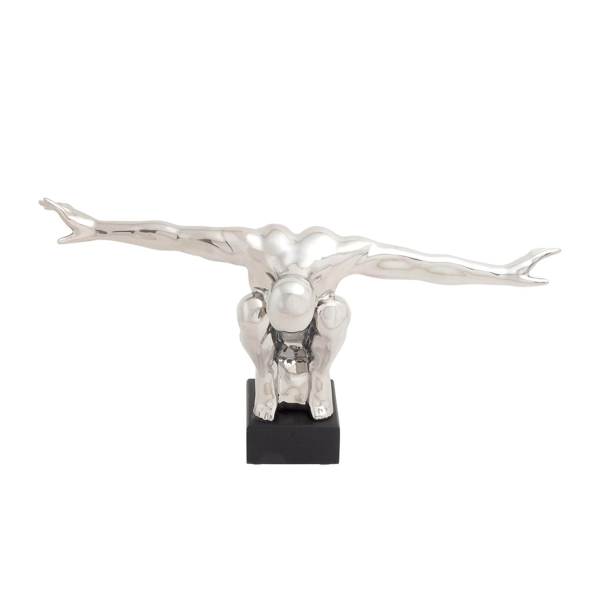 Porcelain Ceramic Diver Sculpture - Silver - Roche River Decor