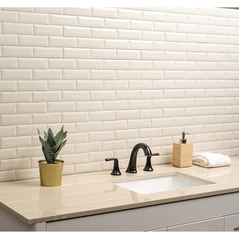 Ackland AKM-P-2X6BSWG-CA 12" x 12" Ceramic Brick Wall Mosaic Tile -