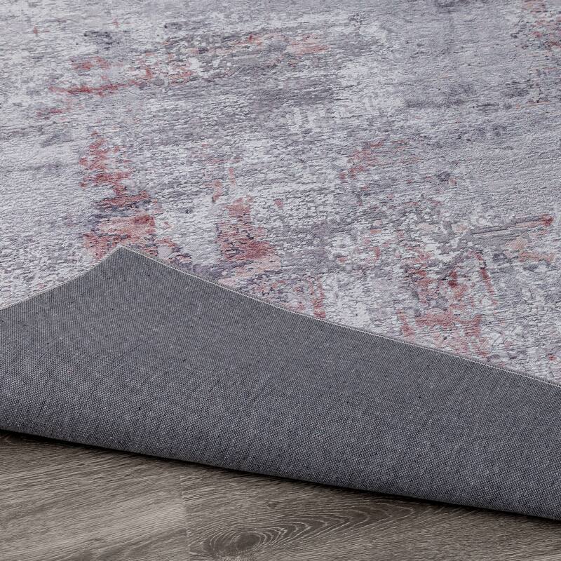 Abstract Grey/Lavender Area Rug
