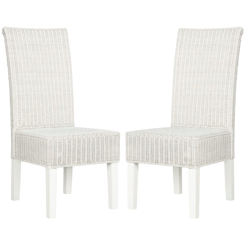 SAFAVIEH Jorine Grey Wicker Dining Chair (Set of 2) - 18.1" x 13.2" x 40.1" - 18Wx13Dx40H