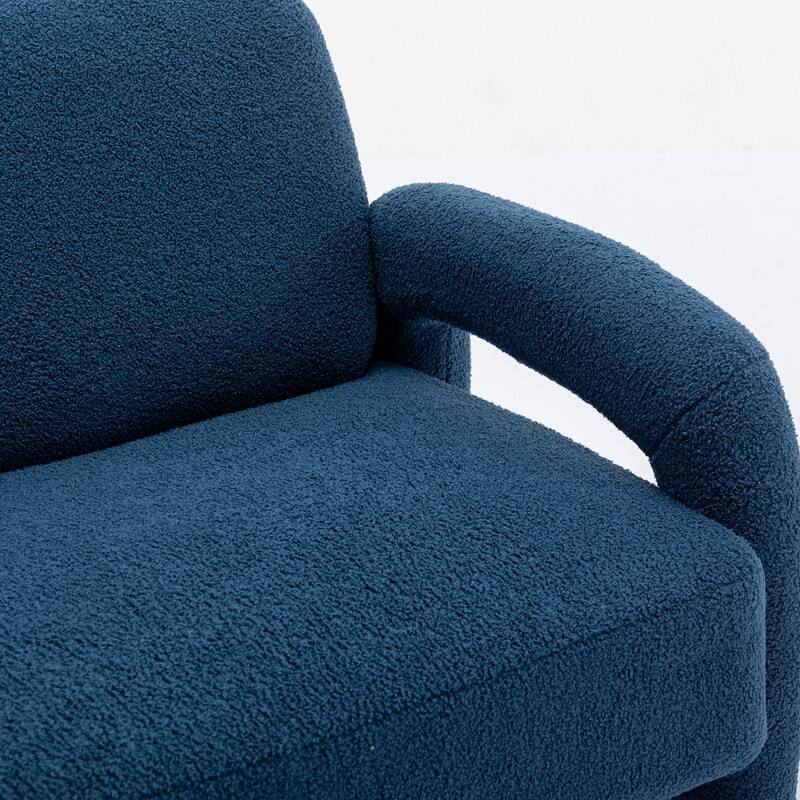 SEYNAR Mid-Century Modern Boucle 51'' Solid Wood Curved Sofa Set of 2 with Accent chair
