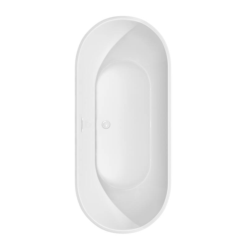 Wyndham Collection Brooklyn 67" Free Standing Acrylic Soaking Tub with