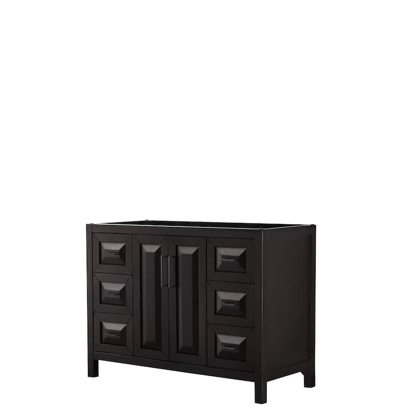 Daria 48-inch Single Vanity, No Top, No Mirror - Dark Espresso, Black Trim, No Top