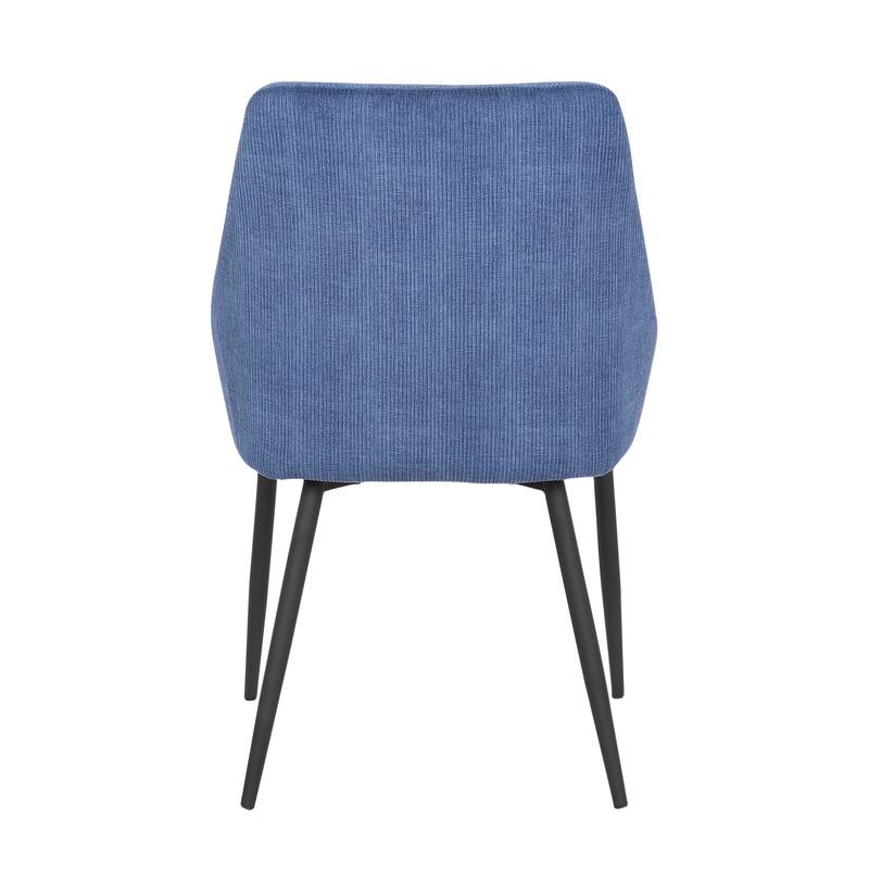 Silver Orchid Alba Upholstered Dining Chair with Black Metal Finish - Set of 2
