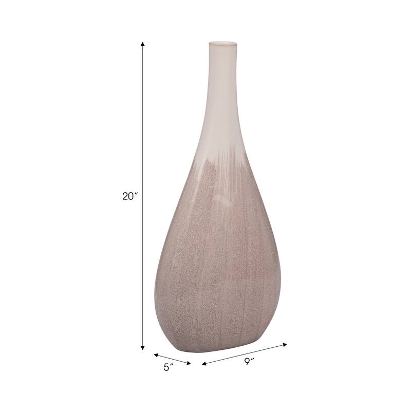 Sagebrook Home Valdiva Stoneware Vase - White, Novelty, Ombre, Elegant Home Accent in Stoneware Color