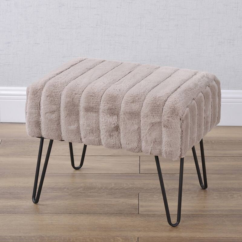 Serenta SuperMink Fauxfur Ottoman Bench