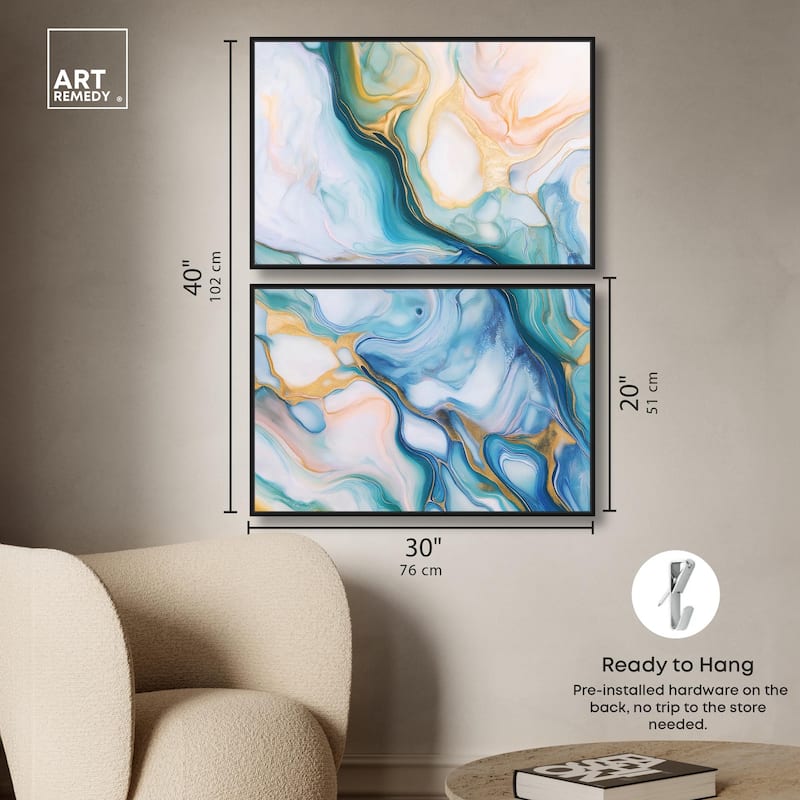 Visions Pastel I Canvas Set of 2 by Art Remedy