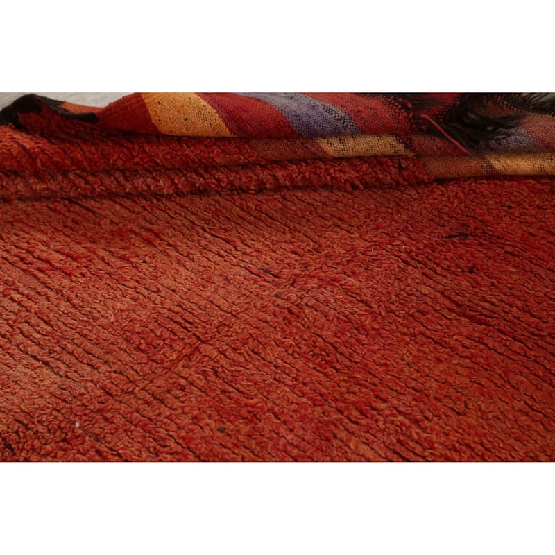 Antique Tribal Moroccan Oriental Area Rug Wool Handmade Carpet - 6'4" x 13'6"
