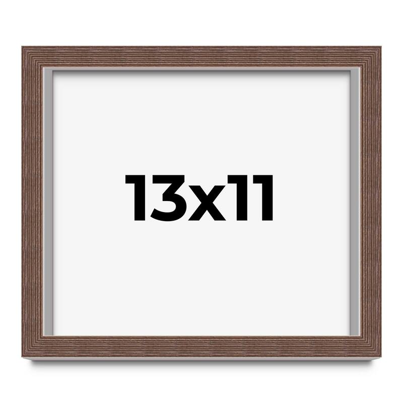 13x11 Shadow Box Frame Brown | 1.125 inches Deep Real Wood Rustic