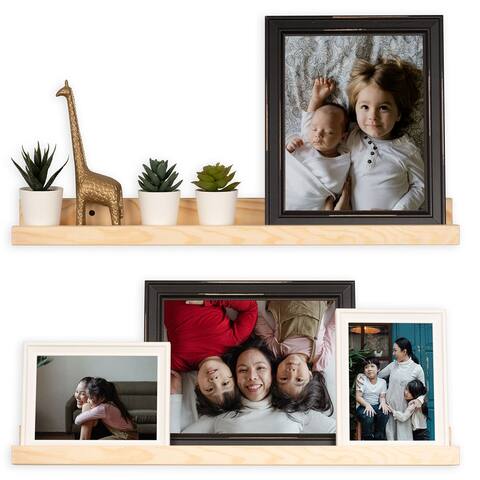 Rustic State Set of 2 Wall Mounted Shelves picture Ledge 24 Inch