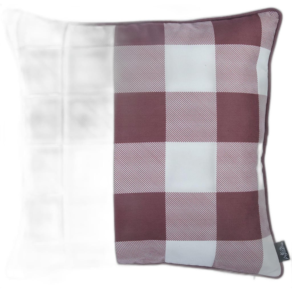 Set of Two 18" X 18" Purple and White Polyester Pillow Cover