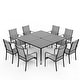 preview thumbnail 167 of 174, Patio Dining Set, Outdoor Dining Table and Chairs Set with Textilene Chairs, Adjustable Umbrella Hole for Garden, Backyard