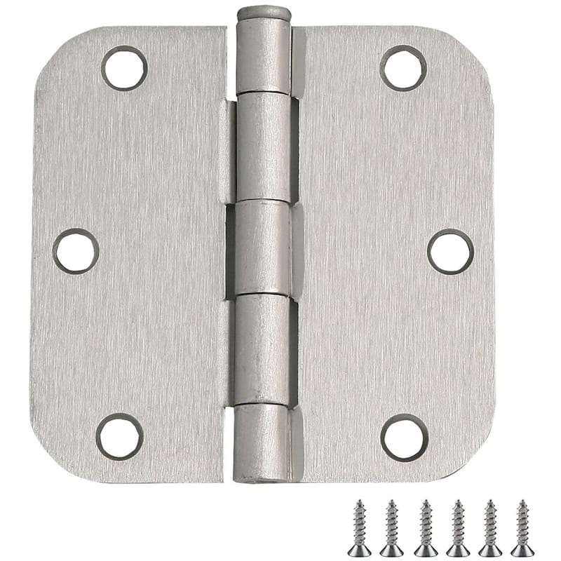 Design House 189688 3-1/2" x 3-1/2" Plain Bearing 5/8" Radius Corner - Satin Nickel
