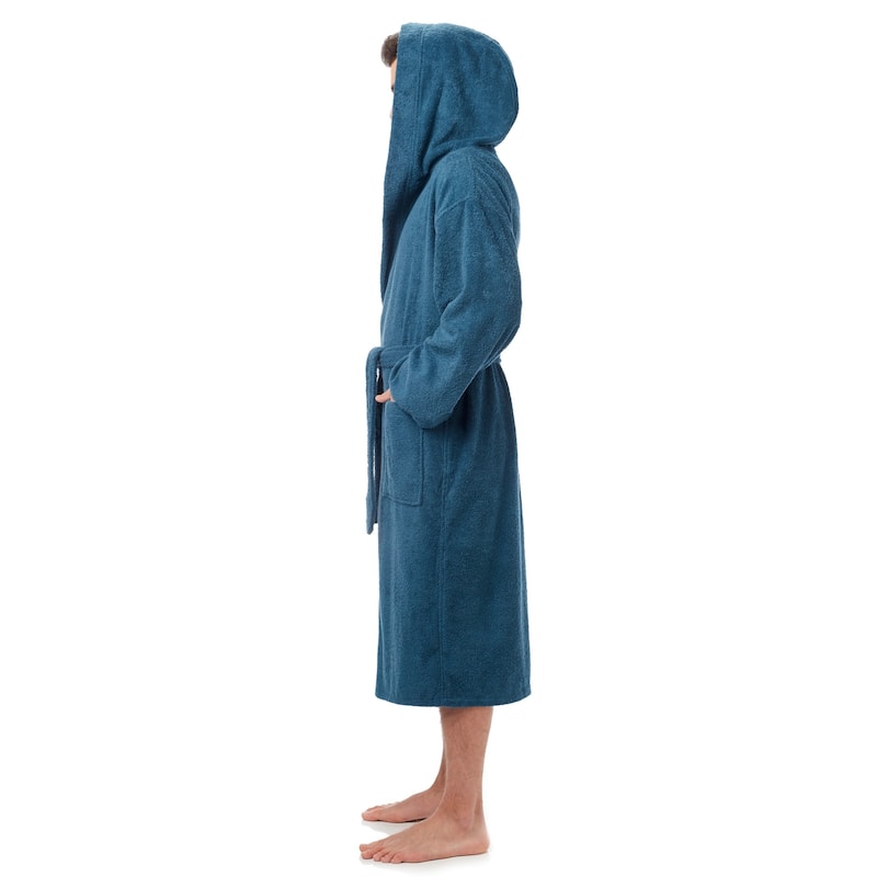 Men's Turkish Cotton Hooded Bathrobe