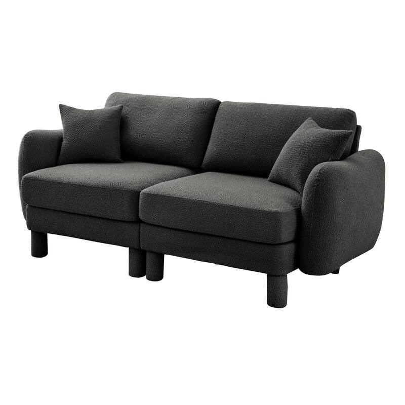 Distinctive Sofa Couch with Shell-Shaped Armrests, 2-seater Loveseat Couch Sofa Couch with Wood Frame