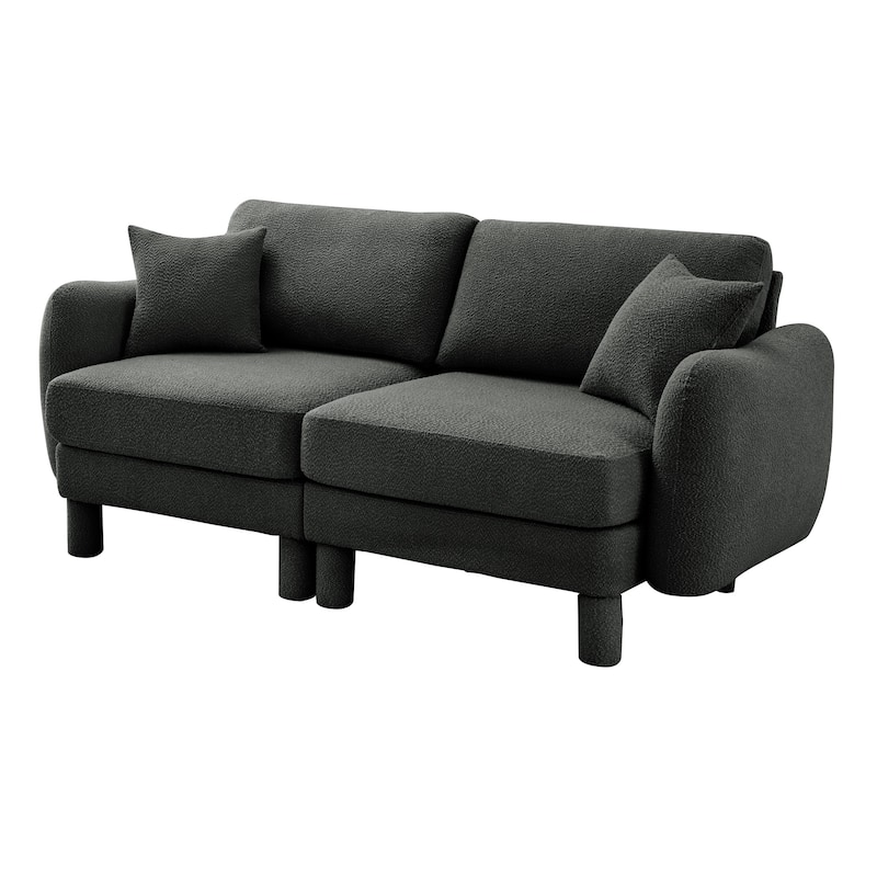 Loveseat Sofa, 78" 2-Seater Upholstered Couch Modern Sectional Couches with Shell-shaped Armrests for Living Room