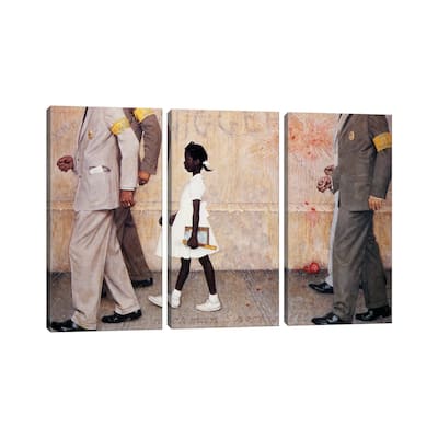 iCanvas "The Problem We All Live With (Ruby Bridges)" by Norman Rockwell 3-Piece Canvas Wall Art Set