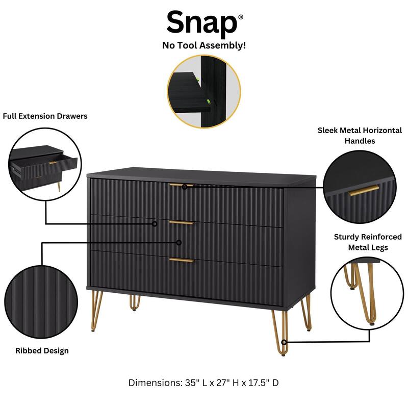 Manhattan Comfort 2-Piece Dumbo Modern Multi Drawer Dresser Set