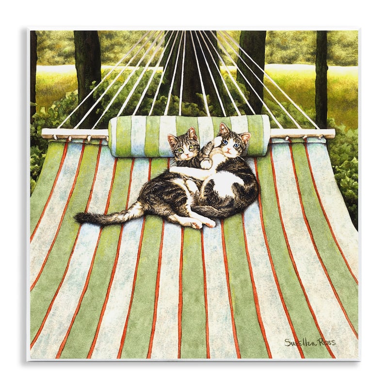 Stupell Playful Kittens on Hammock Wall Plaque Art Design By Sueellen Ross - 12 x 12