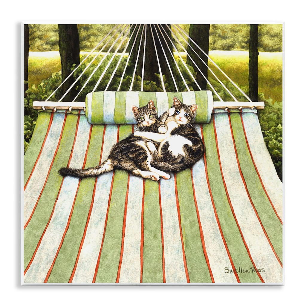 Stupell Playful Kittens on Hammock Wall Plaque Art Design By Sueellen Ross