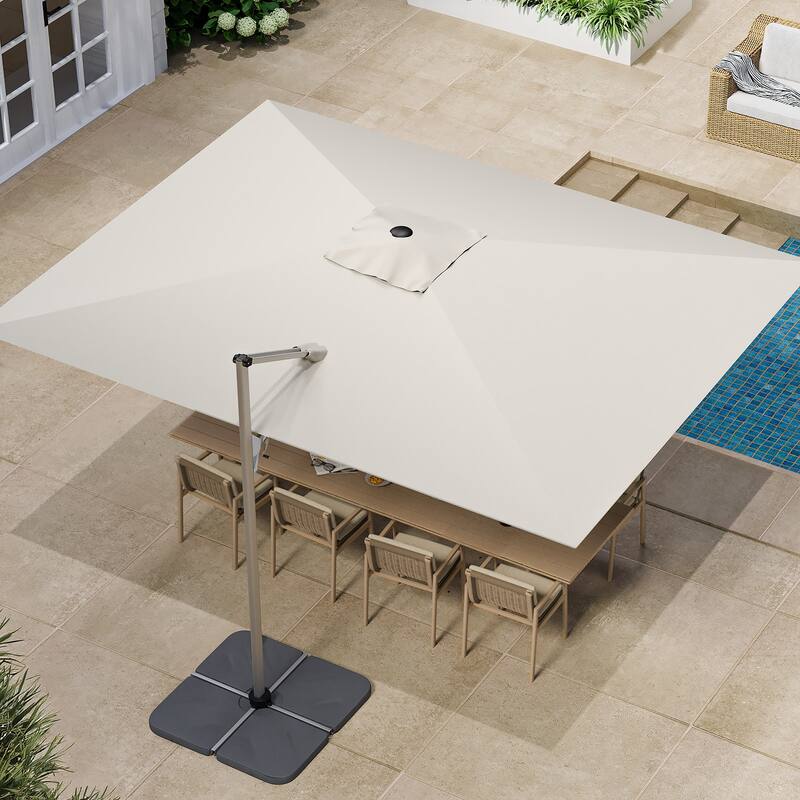 10 x 13 ft Aluminum Crank-lift Cantilever Patio Umbrella