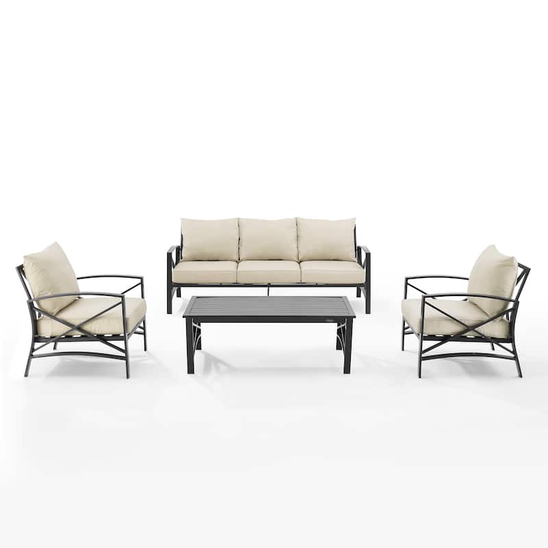 Crosley Kaplan 4Pc Outdoor Sofa Patio Furniture Set - 147 W x 68.5 D x 32 H