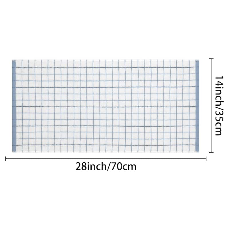 Checkered Bathroom Hand Towels, 100% Cotton Soft Absorbent Quick Drying Towel Sets