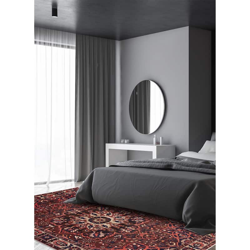 ECARPETGALLERY Hand-knotted Kayseri Vintage Dark Red Wool Rug - 6'7 x 9'11