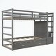 preview thumbnail 30 of 51, Hardwood Twin Over Twin Bunk Bed with Trundle and Staircase
