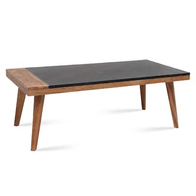 Steve Silver Carson Carrington Chester Solid Wood and Slate Coffee Table