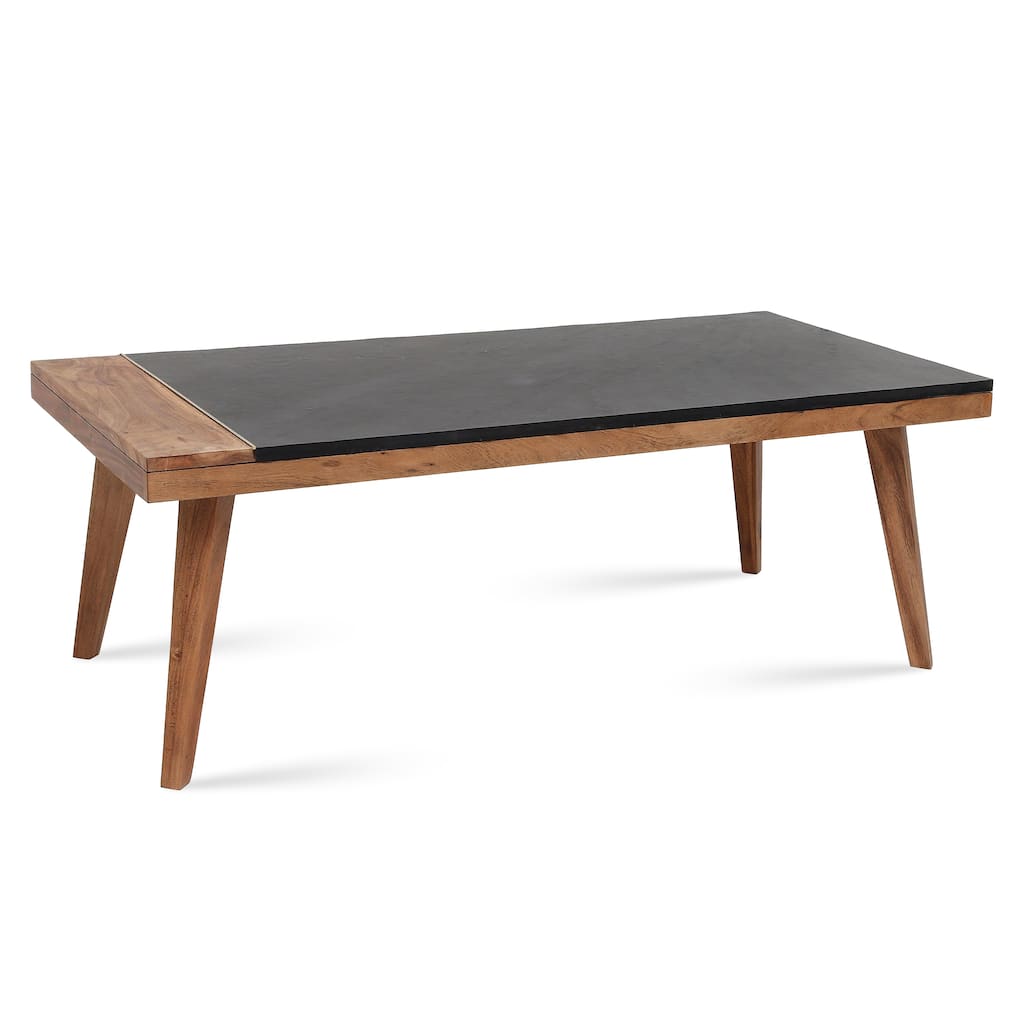 Steve Silver Carson Carrington Chester Solid Wood and Slate Coffee Table