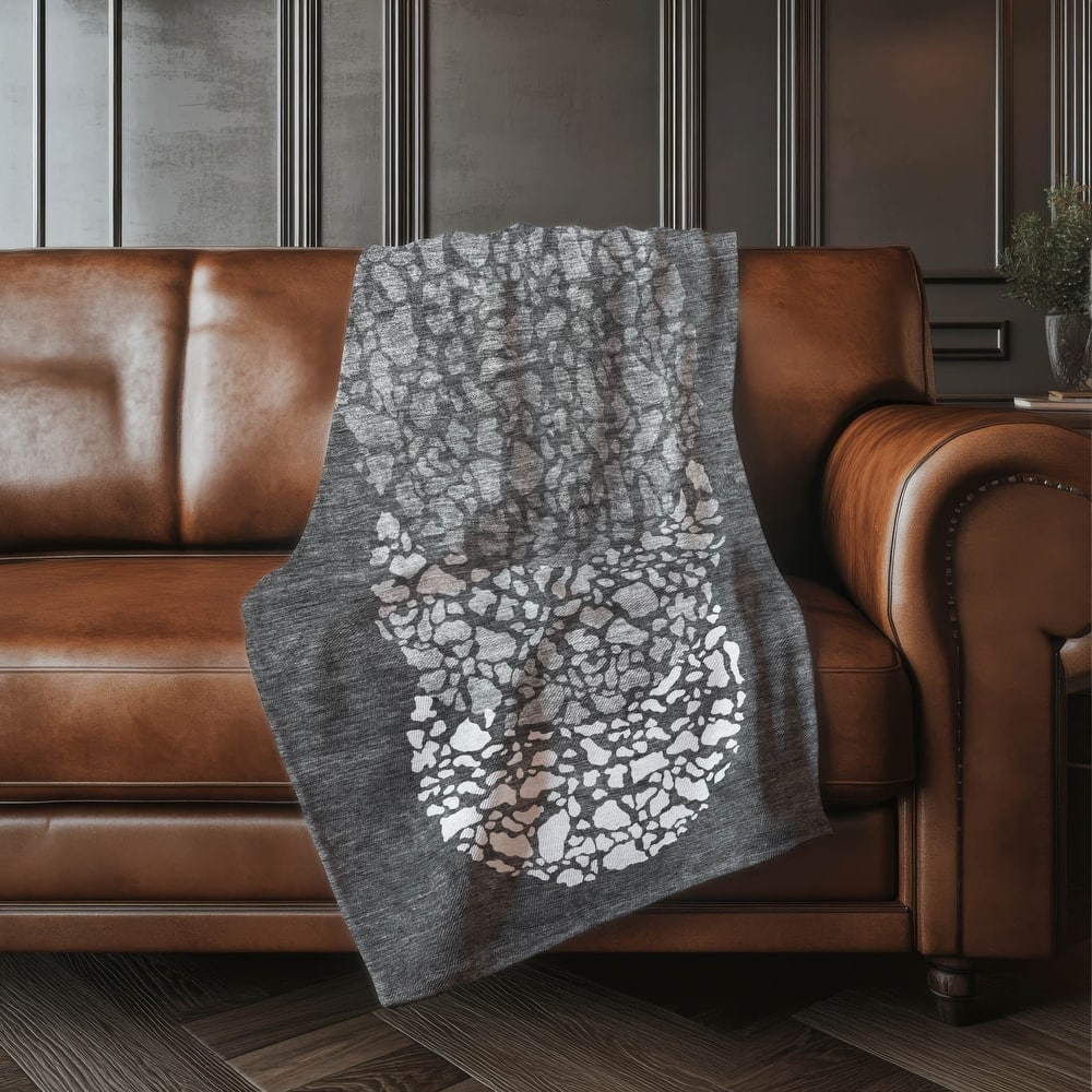 Premium Machine Washable Modern Mosaic Sherpa Throw Blanket