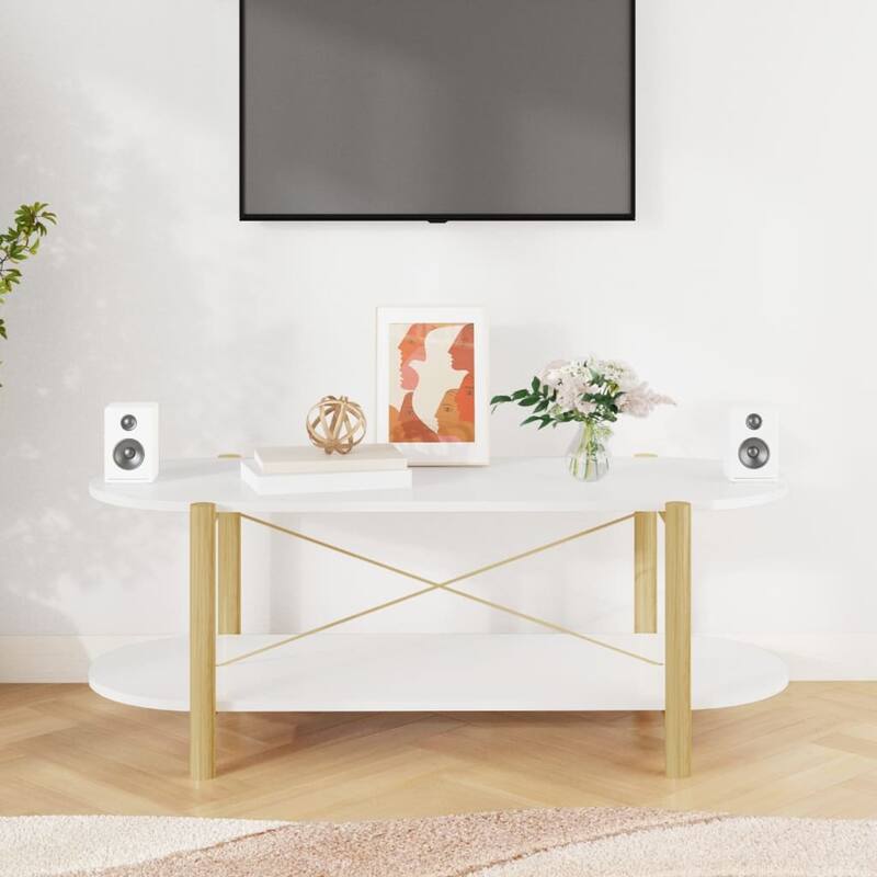 vidaXL Coffee Table Living Room End Table Accent Sofa Table Engineered Wood - 43.3"x18.9"x15.7"