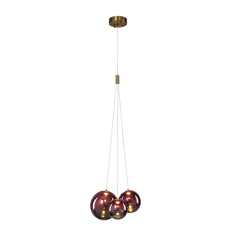 Modern 3-Light Dimmable LED Glass Globe Bubble Cluster Chandelier