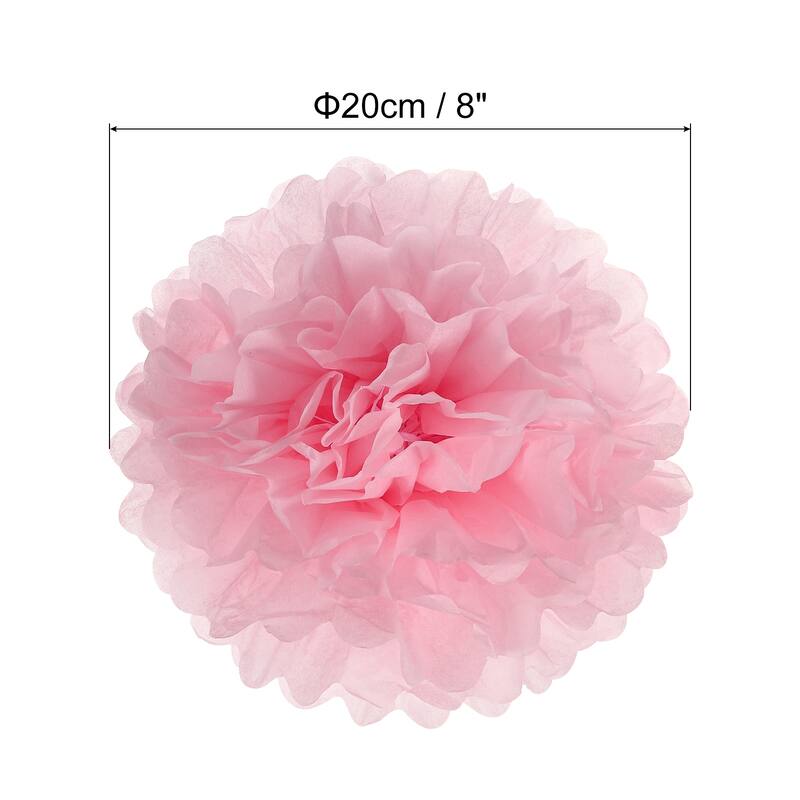 5Pcs 8" Tissue Pom Poms Paper Flowers Ball Party Wedding Decor - Light Pink