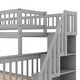 preview thumbnail 11 of 20, Stairway Twin over Full Wooden Bunk Bed with Storage Space,Modern Design