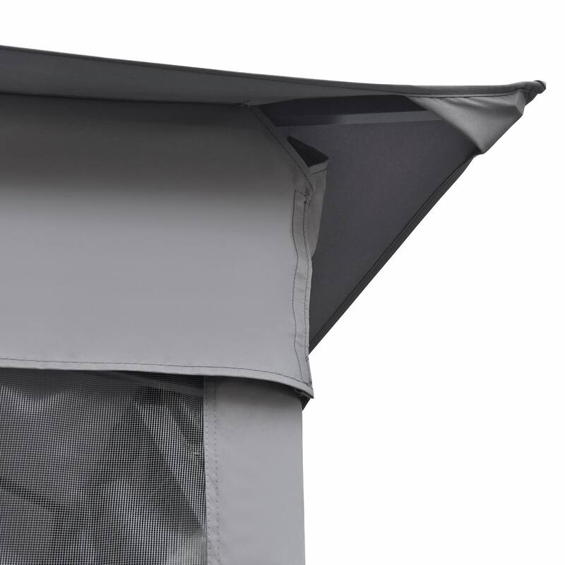 Outdoor Gazebo Tent with Double Roof, Mosquito Netting & Patio Canopy