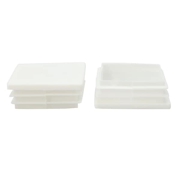 2pcs 50 x 50mm Plastic Square Ribbed Tube Inserts End Cover Cap