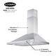 preview thumbnail 6 of 10, Cosmo 36 in. Ducted Wall Mount Range Hood with 380 CFM, 3 Fan Speeds