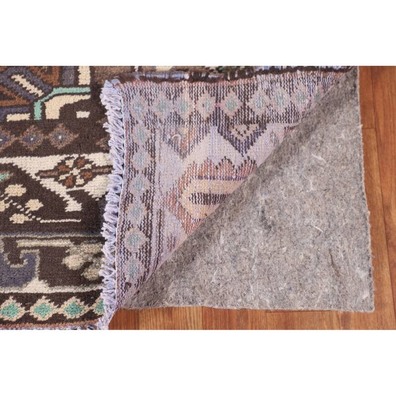 Geometric Bakhtiari Persian Vintage Area Rug Hand-Knotted Wool Carpet - 6'10"x 10'3"