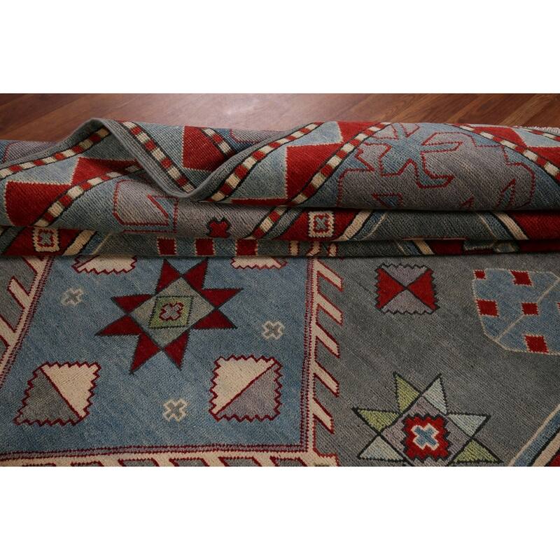 Gray Kazak Oriental Area Rug Handmade Wool Carpet - 6'6" x 10'2"