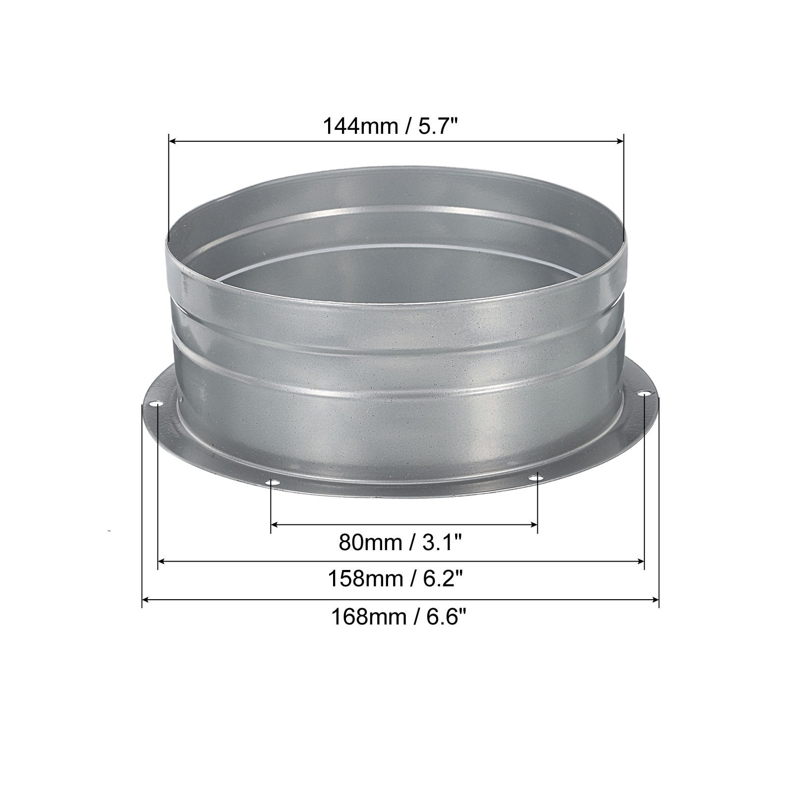 Duct Connector Flange, Metal Straight Pipe Exhaust Hose Flange HVAC - Grey  - Bed Bath u0026 Beyond - 37034887